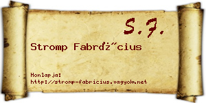 Stromp Fabrícius névjegykártya